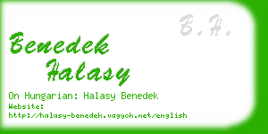 benedek halasy business card